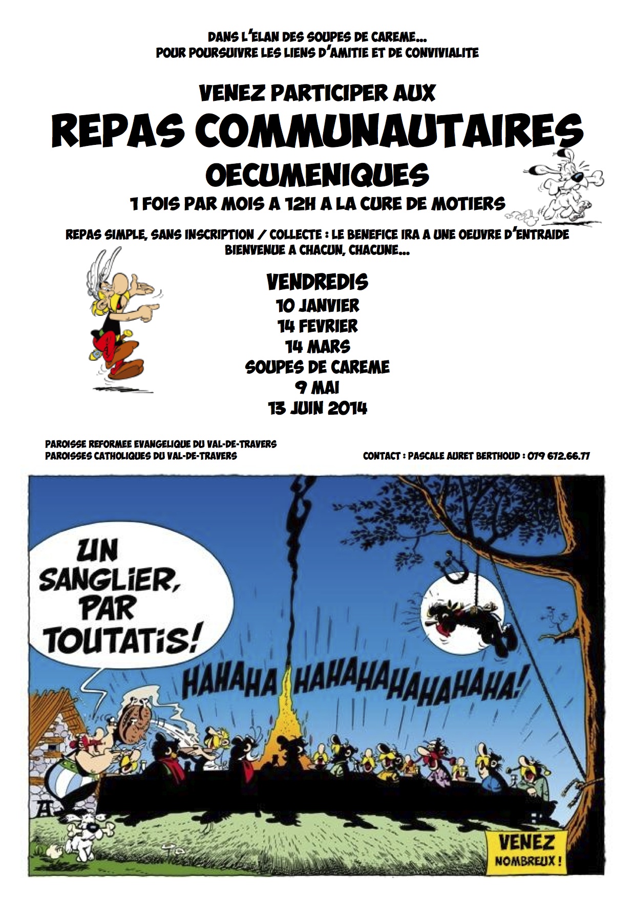 20140104Môtiers - repas communautaire oecuménique - affiche A4 printemps 2014